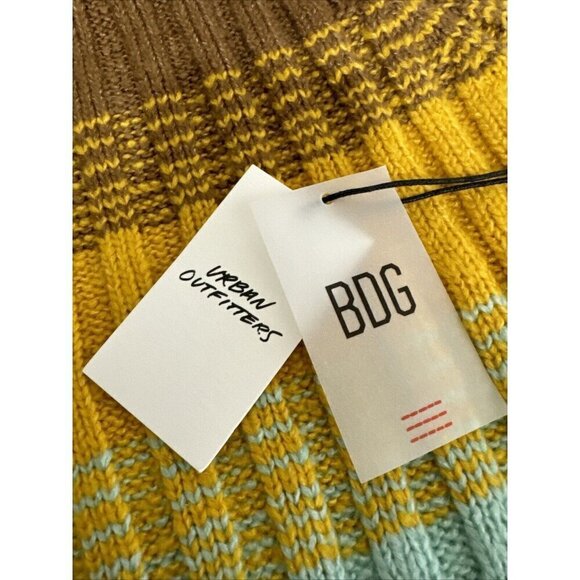 BDG Cropped Mock Neck Chunky Rib Sweater Women's S Gold Blue NWT - Picture 7 of 14